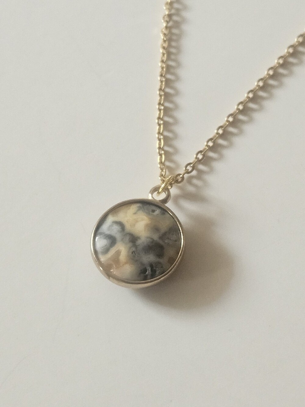 Sea Jasper Stone Gold-plated Necklace